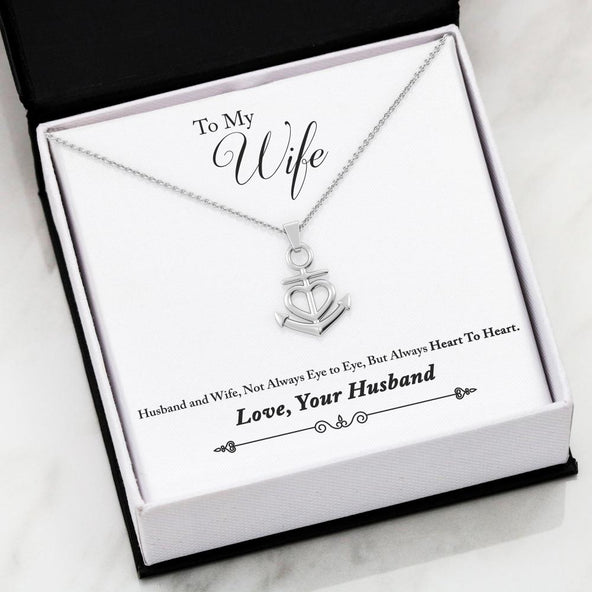 ***To My Wife- Heart To Heart Friendship Anchor Necklace