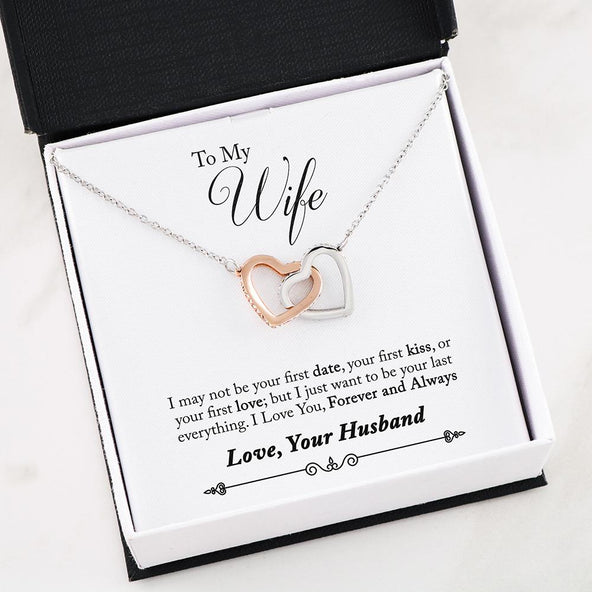 ***To My Wife- Forever and Always Interlocking Hearts Necklace