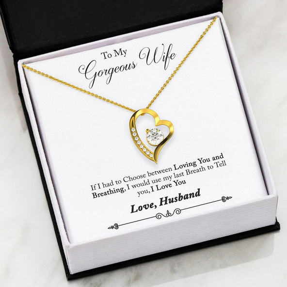 Husband to Wife - Loving You and Breathing Forever Love Necklace