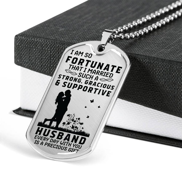 I Love My Husband - Military Style Dog Tag
