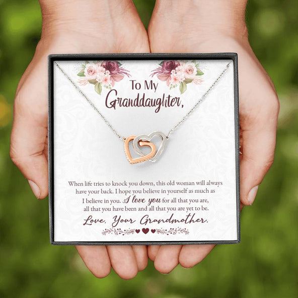 Collection Granddaughter - I Will Always Have Your Back - Interlocking Hearts Necklace