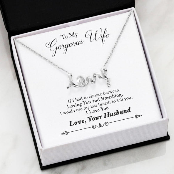 ***To My Wife - I Found My Missing Piece Scripted Love Necklace